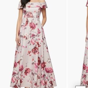 Floral Off-Shoulder Full-length Gown